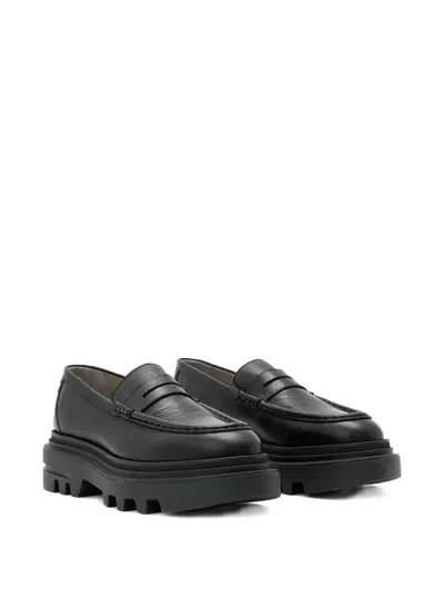Allsaints Lug-sole Penny Loafers In Black