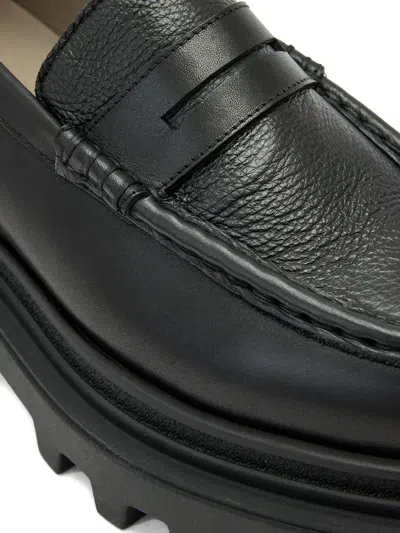 Allsaints Lug-sole Penny Loafers In Black