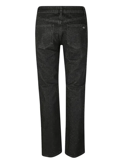 Michael Kors Studded Stretch Denim Cigarette Jeans In Black