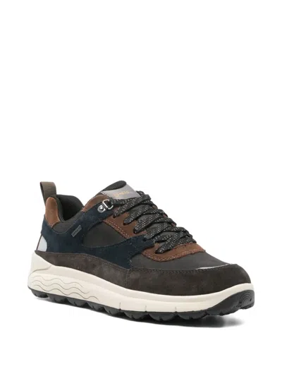 Geox Spherica Lace-up Sneakers In Brown