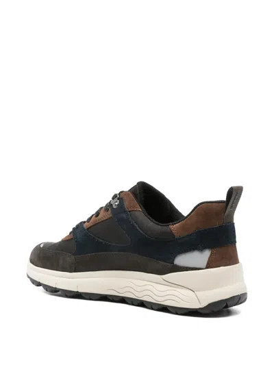 Geox Spherica Lace-up Sneakers In Brown