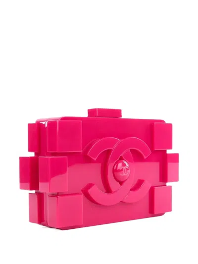 Pre-owned Chanel Lego Brick Minaudière Clutch Bag In Pink