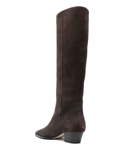 Aeyde 40mm Medea Suede Pointed-toe Boots In Brown
