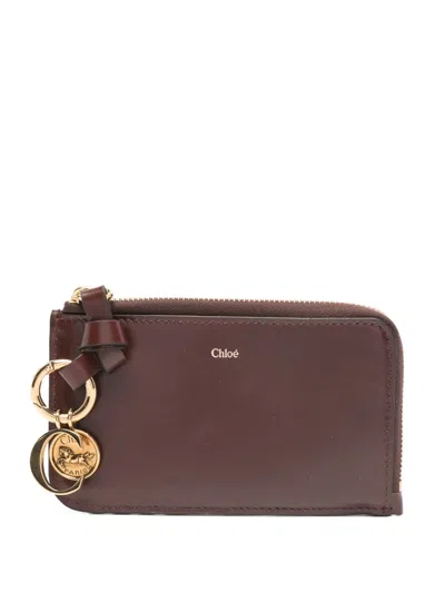 Chloé Bow Charm Wallet In Brown