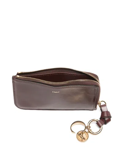 Chloé Bow Charm Wallet In Brown