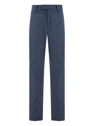 Ferragamo Asymmetric Tailored Trouser In Blue