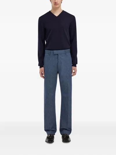 Ferragamo Asymmetric Tailored Trouser In Blue