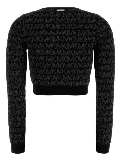 Michael Michael Kors Metallic Mk Nk Zip Cardi In Multi