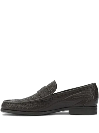 Ferragamo Stylish Loafers And Slippers Metal Buckle In Brown