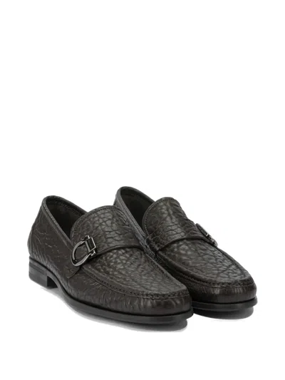 Ferragamo Stylish Loafers And Slippers Metal Buckle In Brown