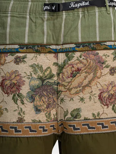 Kapital Striped-floral Shorts In Multi