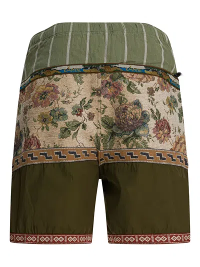 Kapital Striped-floral Shorts In Multi