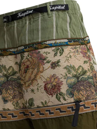 Kapital Striped-floral Shorts In Multi