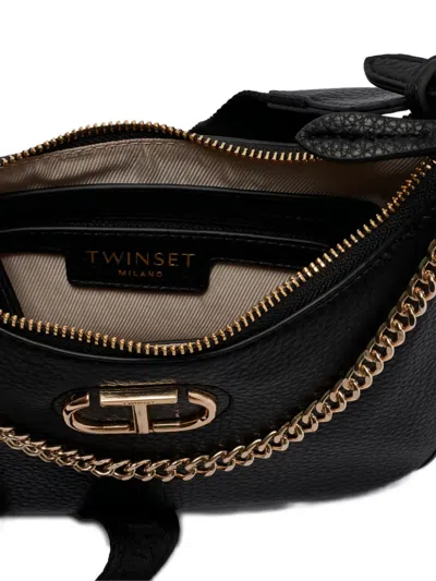 Twinset Logo-plaque Shoulder Bag In Black