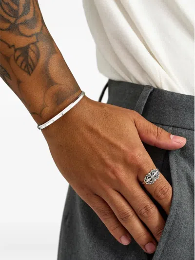 Nialaya Jewelry Fleur De Lis Open Cuff In Silver