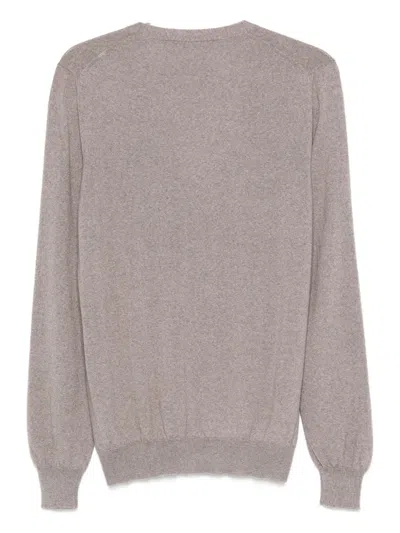 Tagliatore V-neck Buttoned Cardigan In Gray