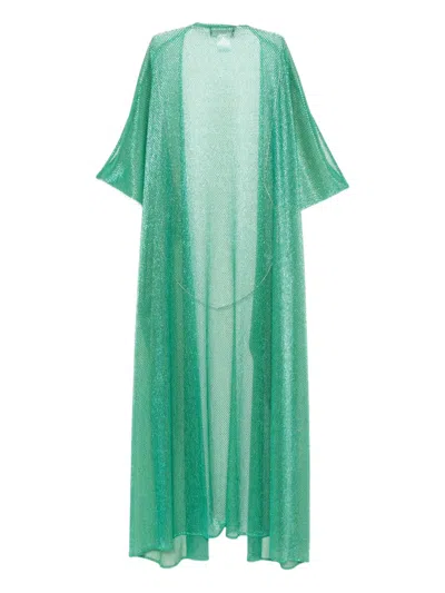 Talbot Runhof Metallic-effect Cardigan In Green