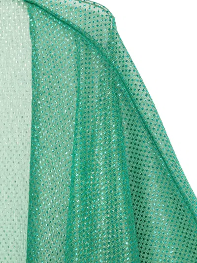 Talbot Runhof Metallic-effect Cardigan In Green