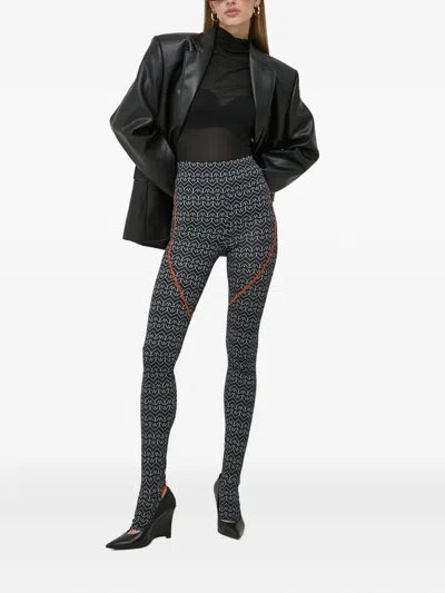 Patrizia Pepe Printed Leggings In Black