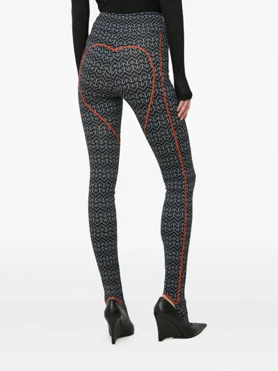 Patrizia Pepe Printed Leggings In Black