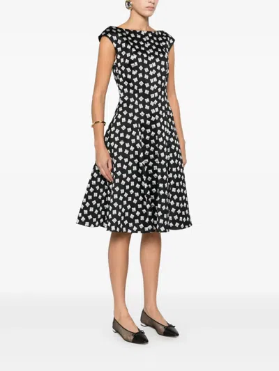 Talbot Runhof Geometric-print Dress In Black