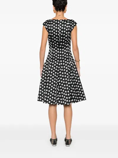 Talbot Runhof Geometric-print Dress In Black