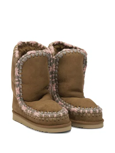 Mou Eskimo 24 Overstitching Snow Boots In Brown