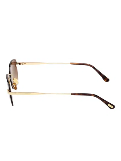 Tom Ford Square-frame Rimless Sunglasses In Gold