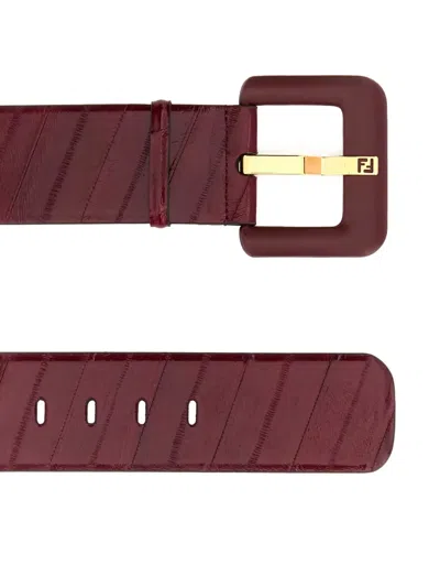 Fendi Forever Leather Belt In Red