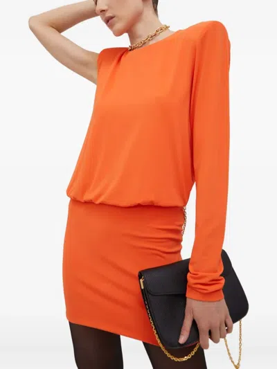 Patrizia Pepe One-shoulder Mini Dress In Orange