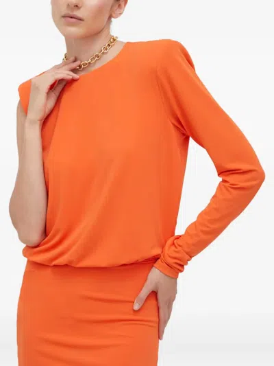 Patrizia Pepe One-shoulder Mini Dress In Orange