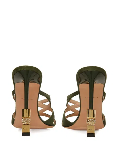 Bally Strappy Heeled Sandals In Green