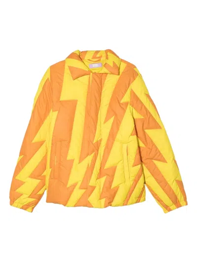 闪电图案蓬松夹克