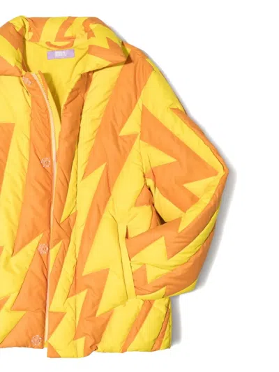 闪电图案蓬松夹克