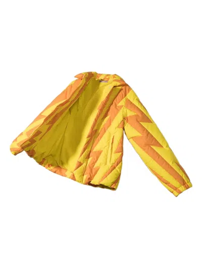 闪电图案蓬松夹克