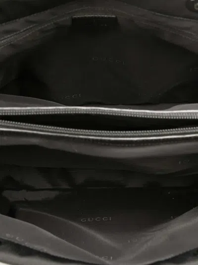 Pre-owned Gucci 2000-2015 Gg Canvas Bamboo Handbag In Black