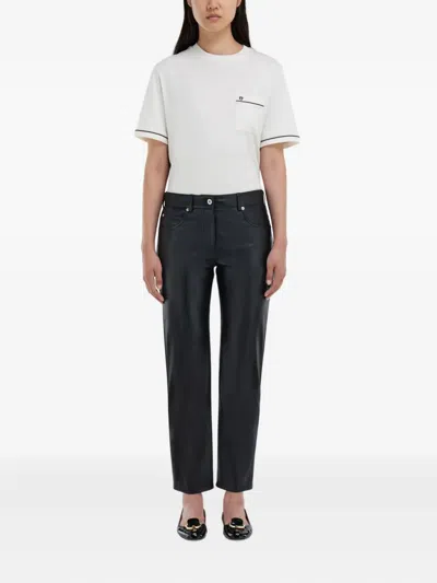 Ferragamo Five Pocket Trouser In Nappa In Black