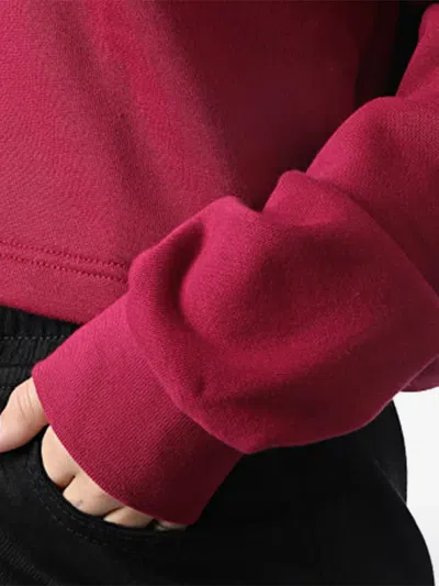 Adidas Originals Logo-embroidered Hoodie In Burgundy