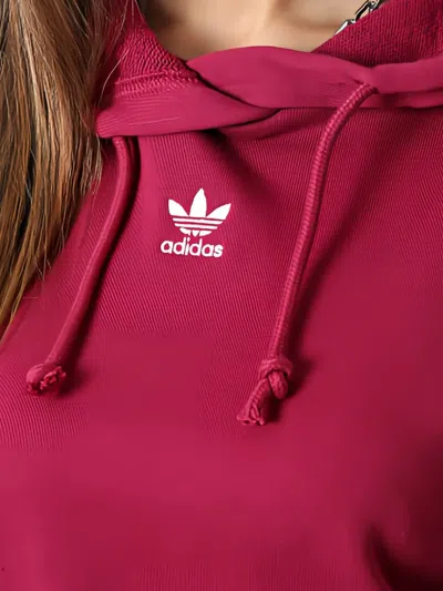 Adidas Originals Logo-embroidered Hoodie In Burgundy