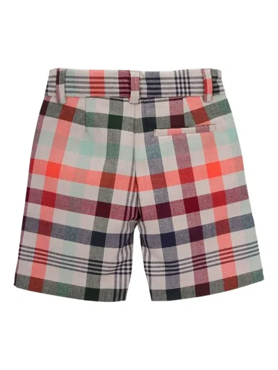 Knot Checked-pattern Shorts In Gray