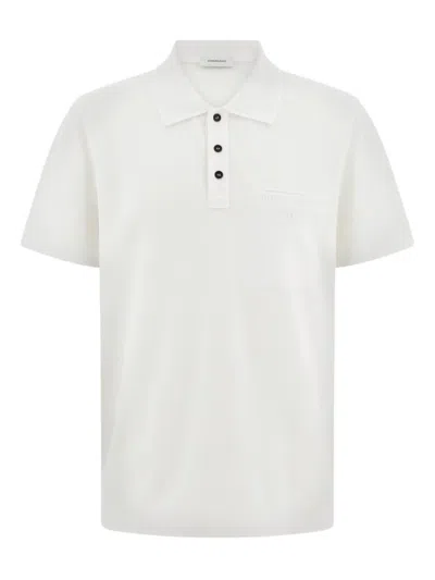 Ferragamo Pocket Embroidered Polo Shirt In White