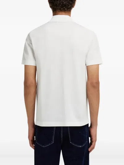 Ferragamo Pocket Embroidered Polo Shirt In White