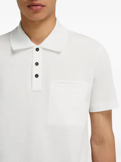 Ferragamo Pocket Embroidered Polo Shirt In White