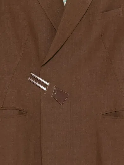 Pre-owned Jean Paul Gaultier 1990s Pin-fastening Blazer In Brown