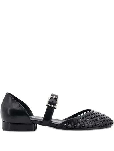 Durazzi Milano Cut Out-detail Ballet Flats In Black