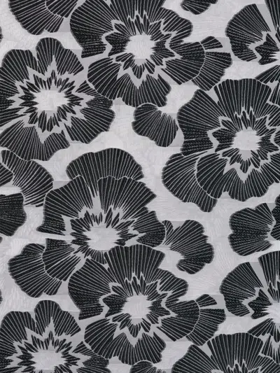 Talbot Runhof Floral-print Scarf In Black