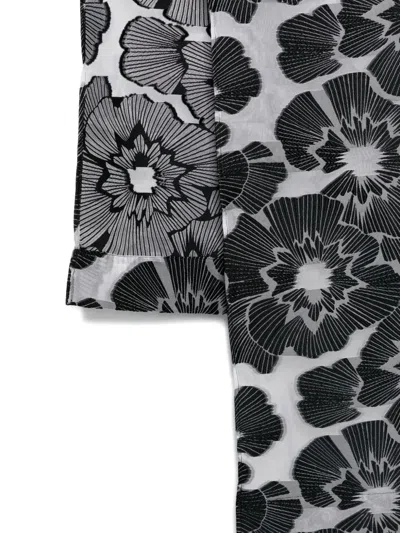 Talbot Runhof Floral-print Scarf In Black