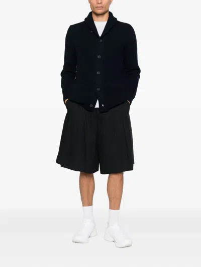 Mc2 Saint Barth Buttoned Shawl-collar Cardigan In Blue