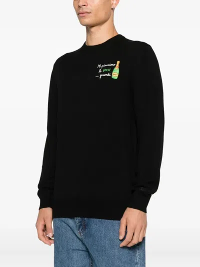 Mc2 Saint Barth Embroidery Crew Neck Jumper In Black