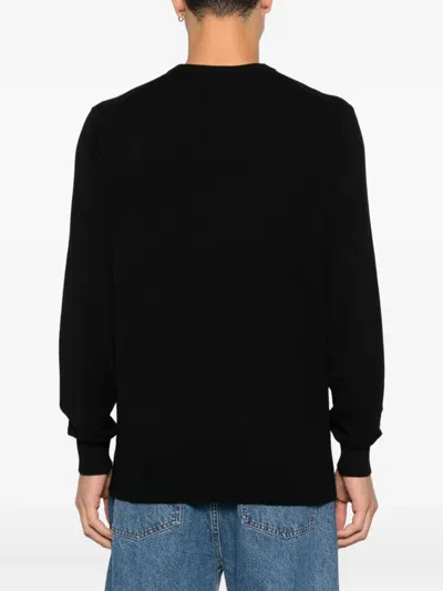 Mc2 Saint Barth Embroidery Crew Neck Jumper In Black